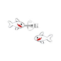Silver Shark Studs - High Quality 925 Sterling Silver Jewelry