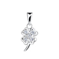 Silver Clover Pendant — White - High Quality 925 Sterling Silver Jewelry