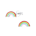 Silver Rainbow Studs - High Quality 925 Sterling Silver Jewelry