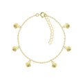 Shell Charm Bracelet with Extension — Gold Finish - High Quality 925 Sterling Silver Jewelry
