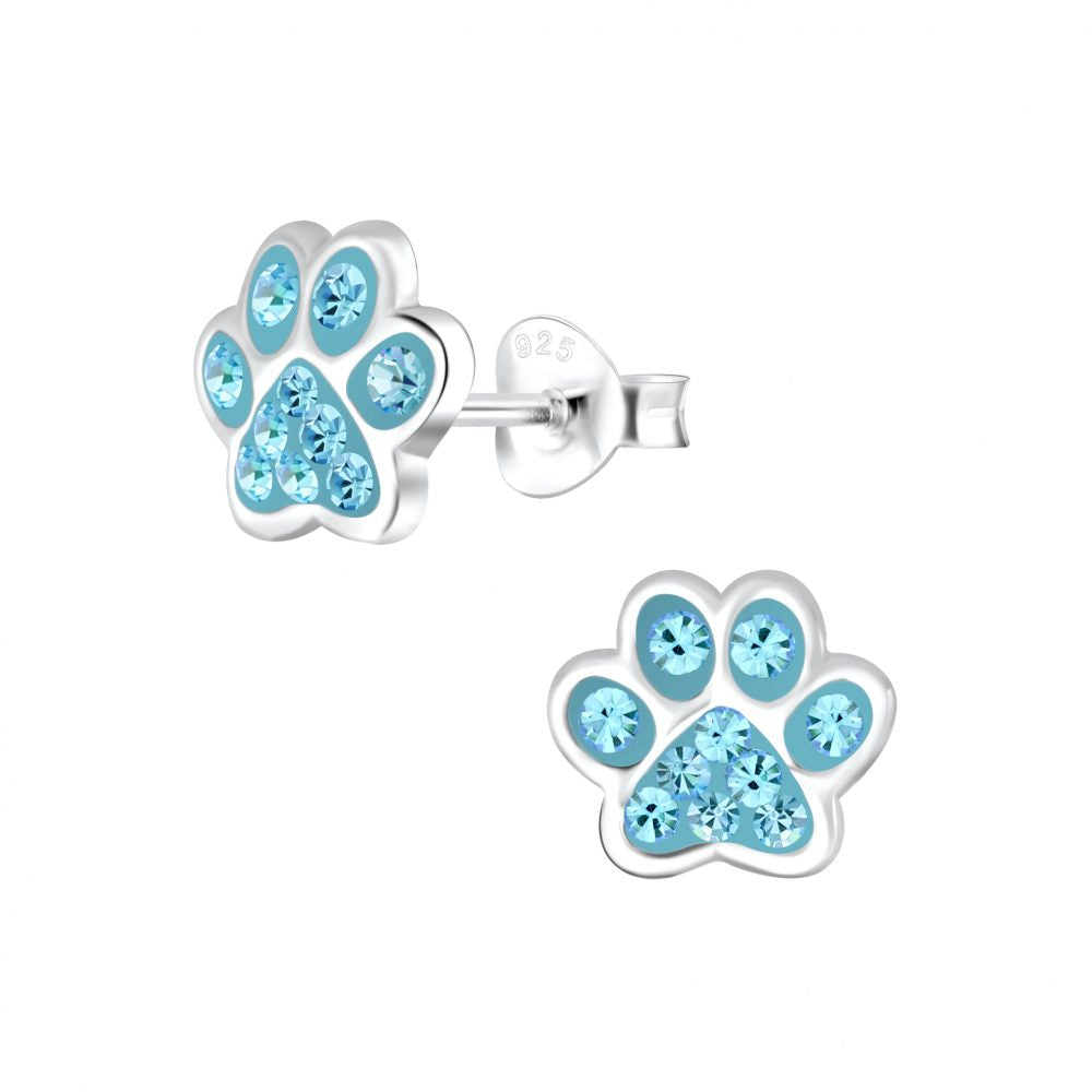 Silver Paw Print Studs — Aqua Bohemica - High Quality 925 Sterling Silver Jewelry