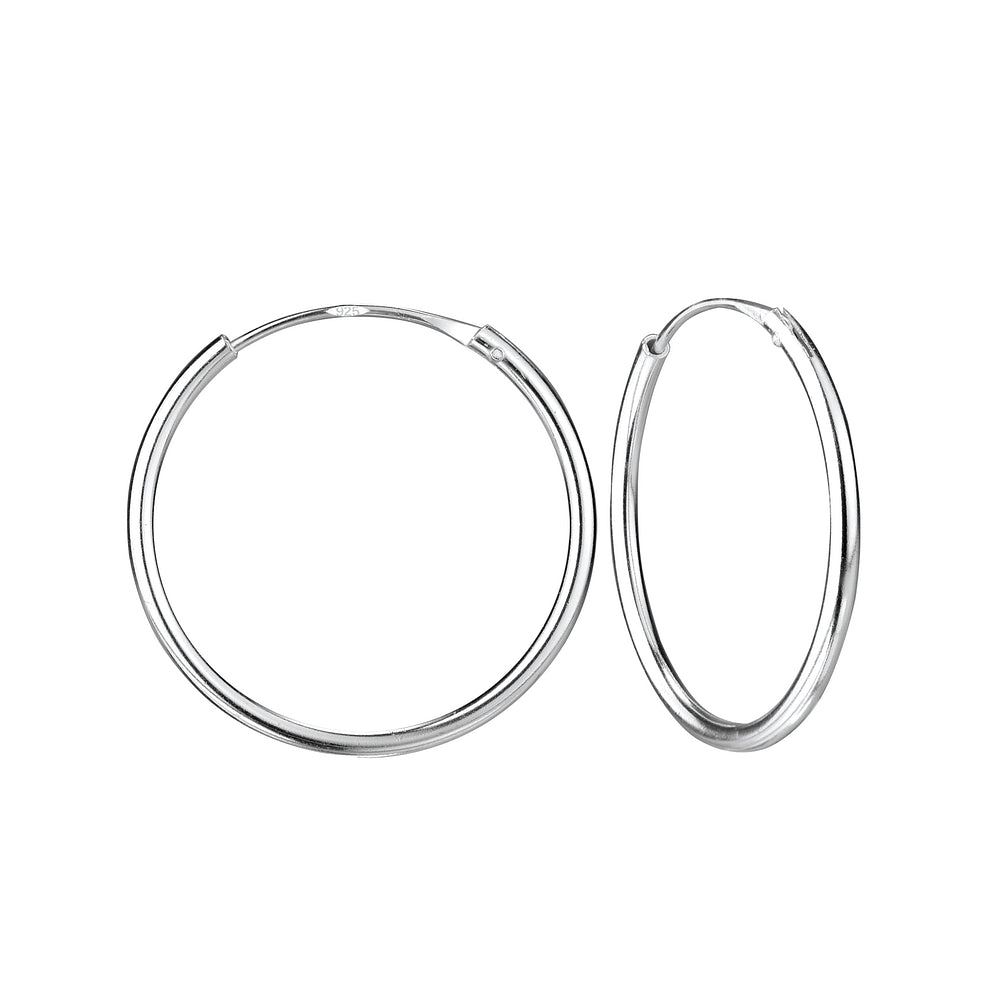 Hoop Earrings (0.8") - High Quality 925 Sterling Silver Jewelry