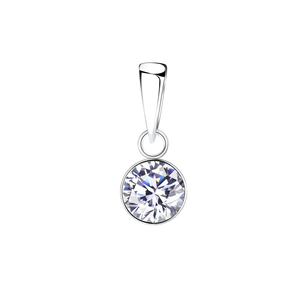 Round Sparkling Zirconia Silver Pendant — White - High Quality 925 Sterling Silver Jewelry