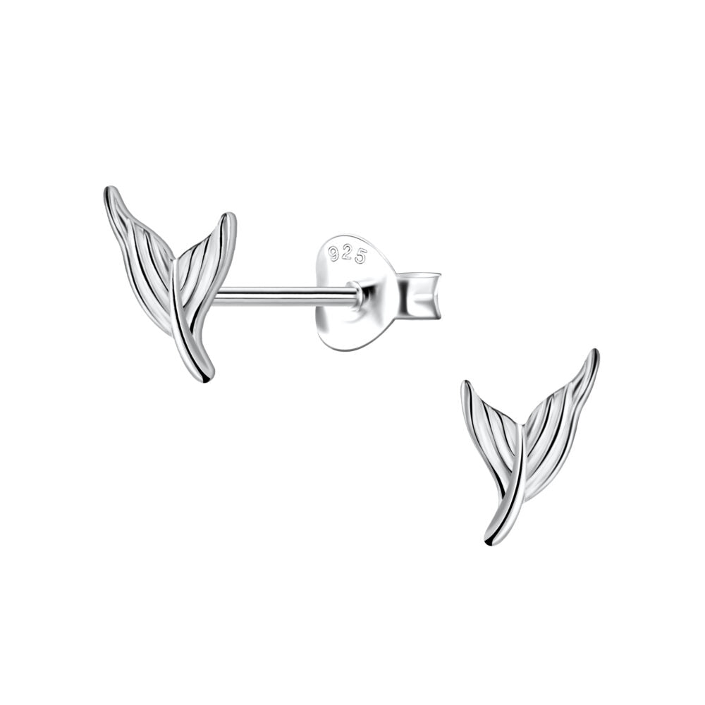 Silver Mermid Tail Studs - High Quality 925 Sterling Silver Jewelry