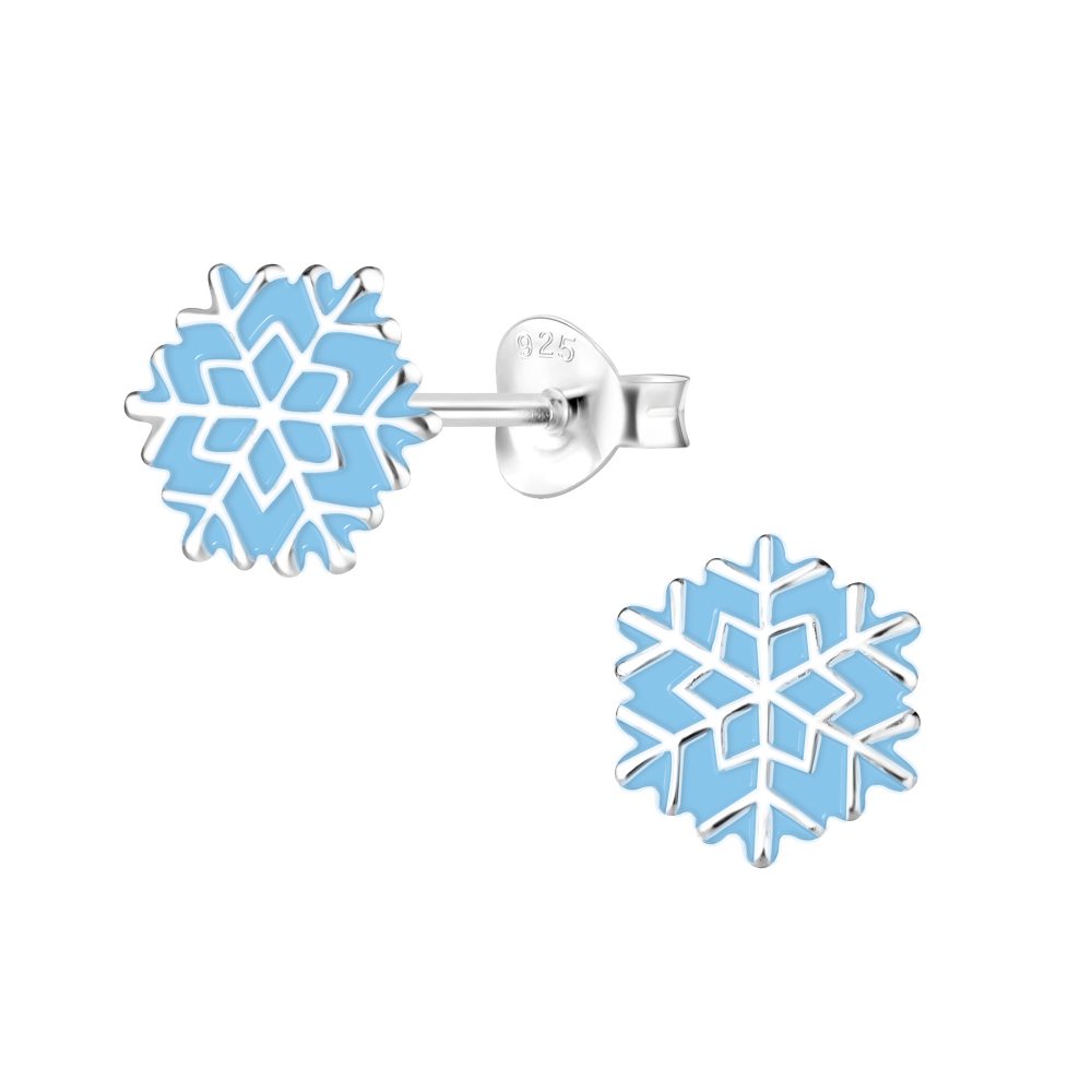 Silver Snowflake Studs - High Quality 925 Sterling Silver Jewelry