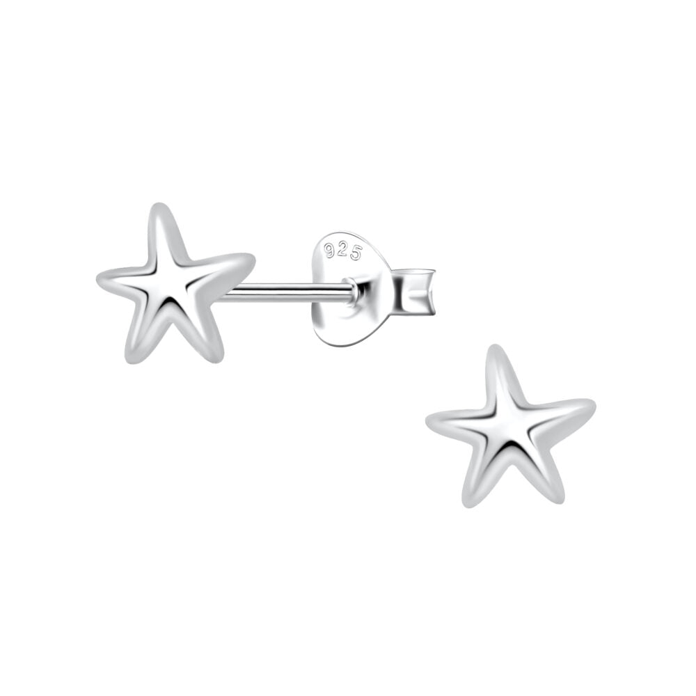 Silver Starfish Studs - High Quality 925 Sterling Silver Jewelry
