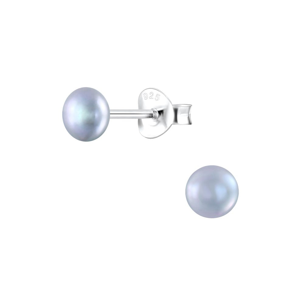 Studs Sterling Silver () Freshwater Pearl Grey - High Quality 925 Sterling Silver Jewelry