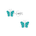 Teal Butterfly Studs - High Quality 925 Sterling Silver Jewelry