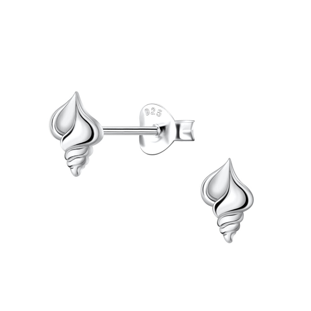 Silver Shell Studs - High Quality 925 Sterling Silver Jewelry