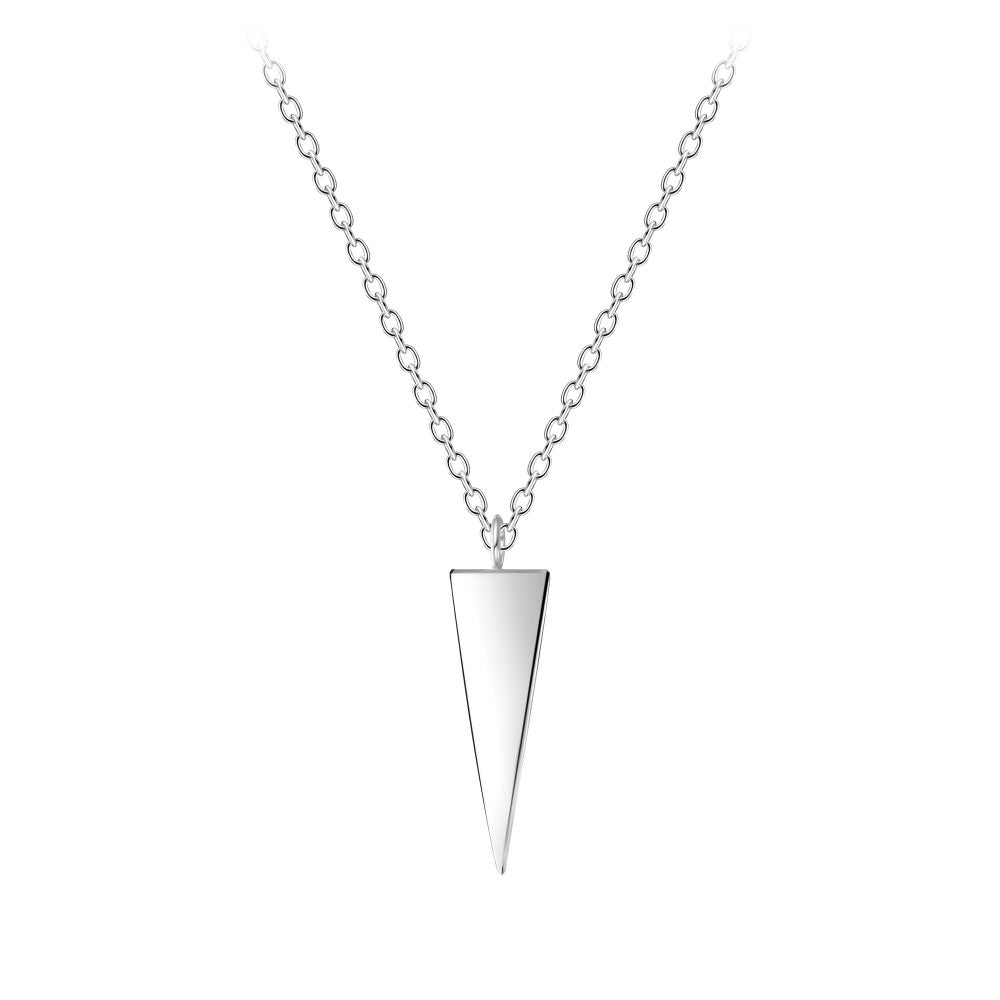 Silver Triangle Necklace (18") - High Quality 925 Sterling Silver Jewelry
