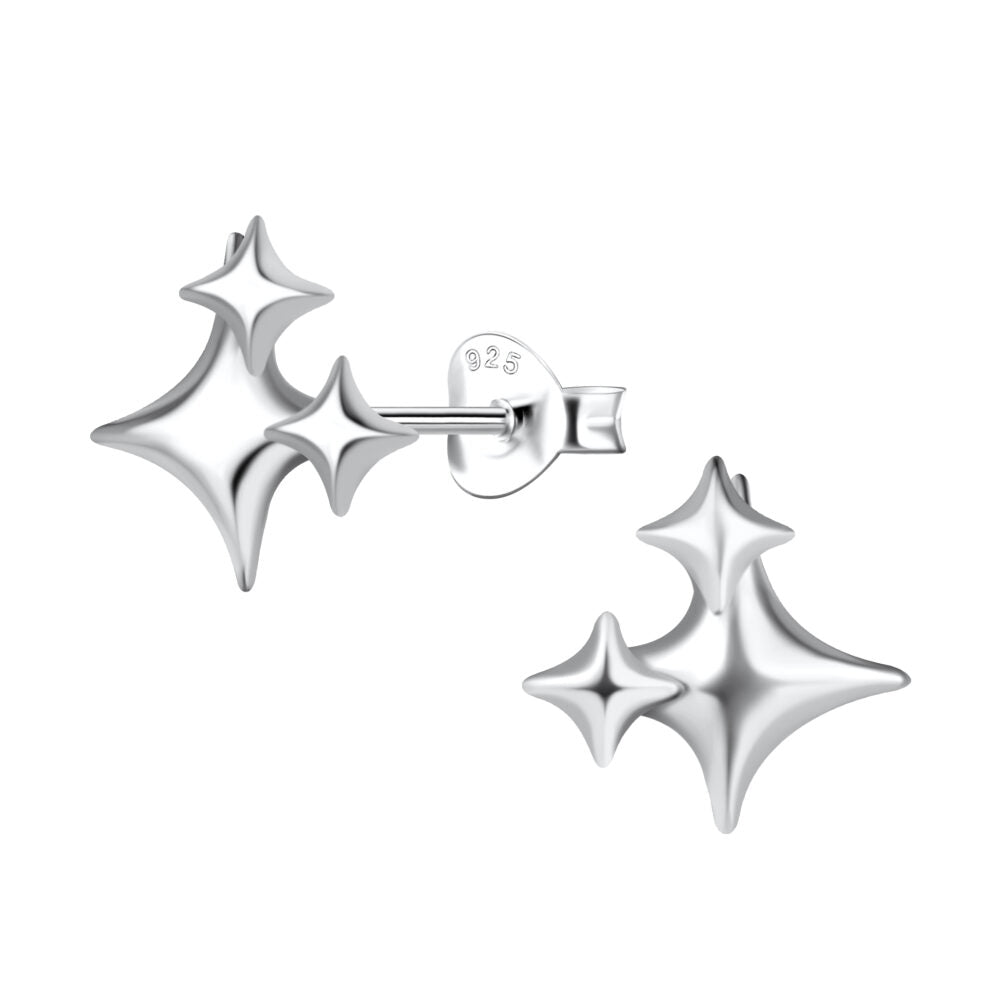 Silver Star Studs - High Quality 925 Sterling Silver Jewelry