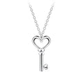 Silver Key Necklace (18") - High Quality 925 Sterling Silver Jewelry