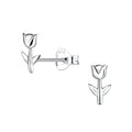 Silver Tulip Flower Studs - High Quality 925 Sterling Silver Jewelry