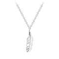 Silver Feather Necklace (18") - High Quality 925 Sterling Silver Jewelry