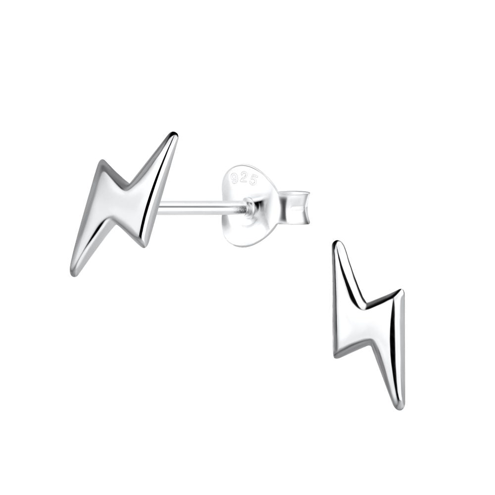 Silver Thunder Bolt Studs - High Quality 925 Sterling Silver Jewelry