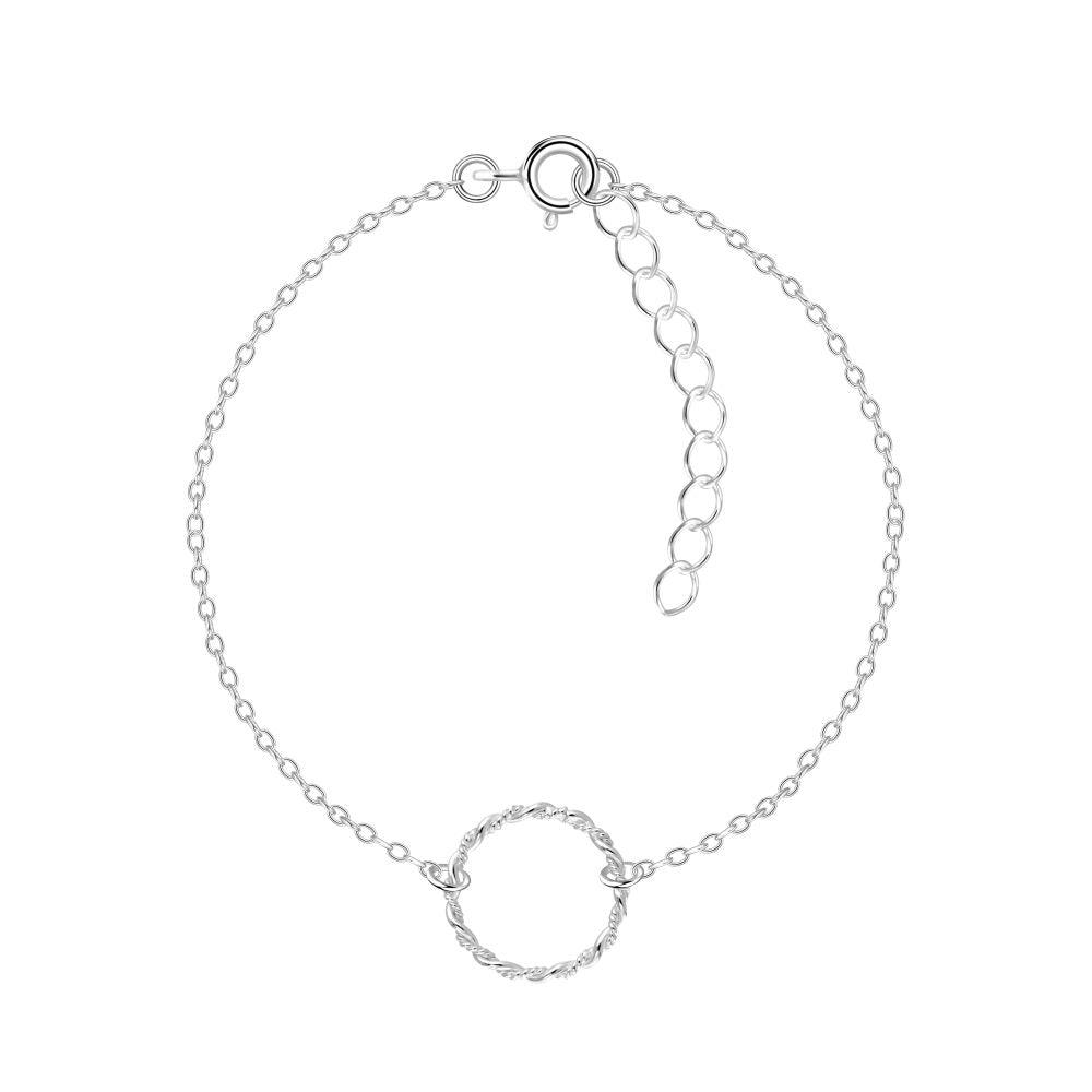 Silver Circle Bracelet (7") - High Quality 925 Sterling Silver Jewelry