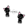 Black Cat Studs - High Quality 925 Sterling Silver Jewelry
