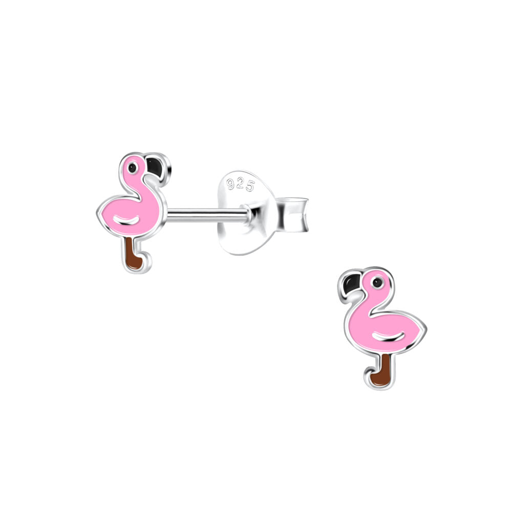 Small Pink Flamingo Studs - High Quality 925 Sterling Silver Jewelry