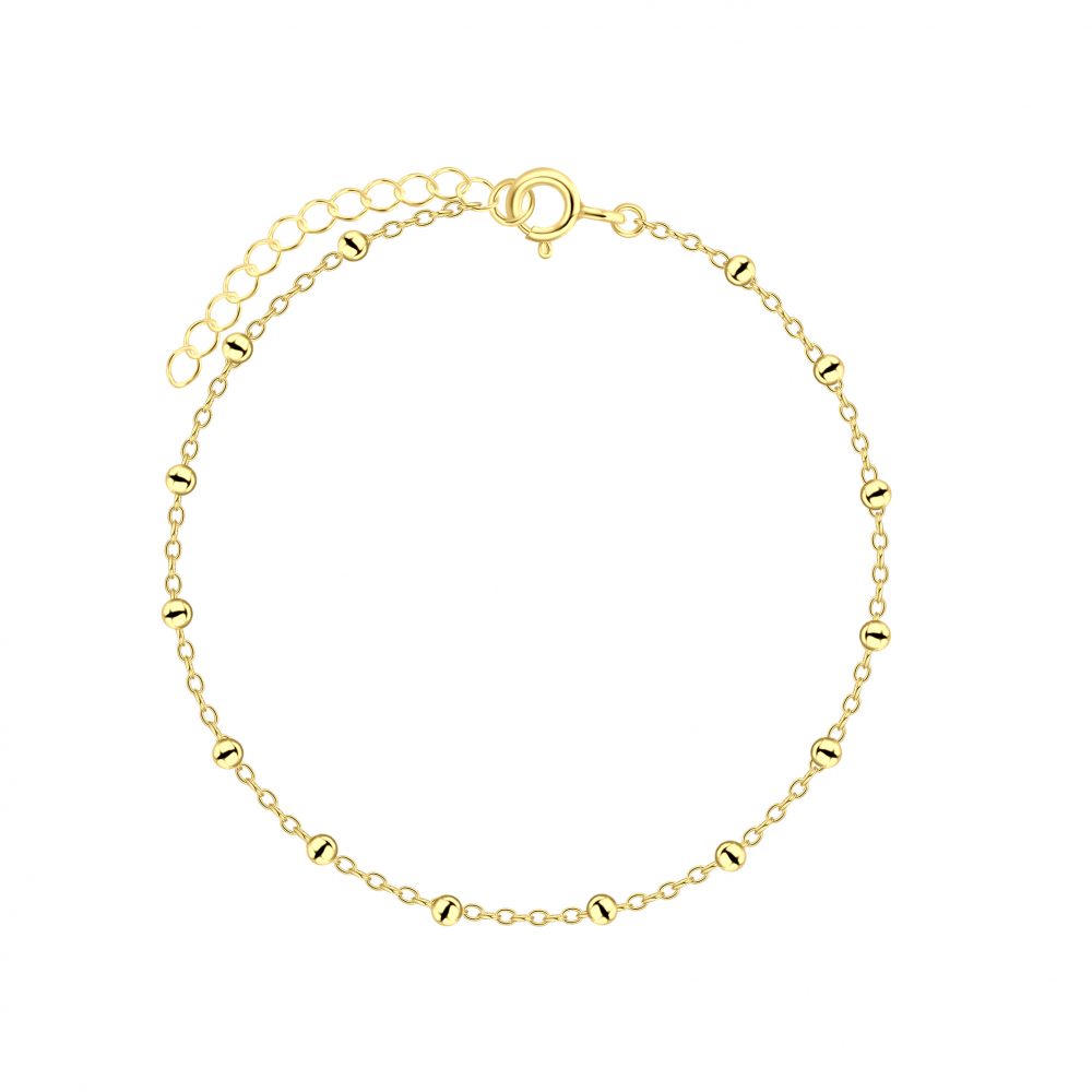Silver Satellite Bracelet with Gold Finish - High Quality 925 Sterling Silver Jewelry