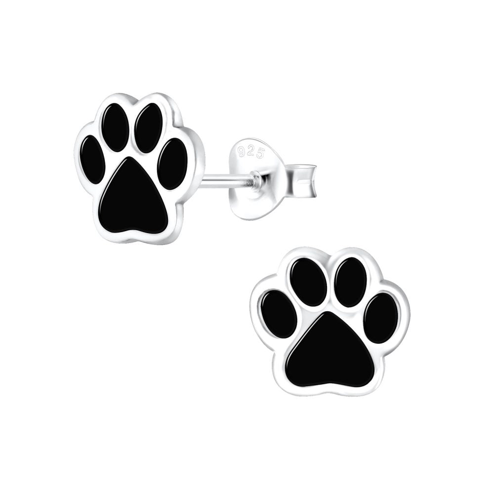 Studs Sterling Silver Paw Print Animal Motif - High Quality 925 Sterling Silver Jewelry