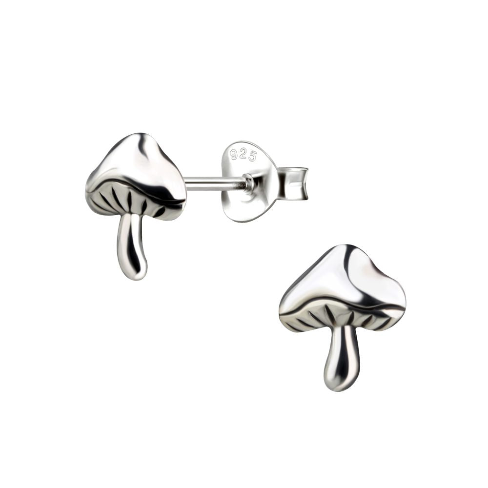 Silver Mushroom Studs - High Quality 925 Sterling Silver Jewelry