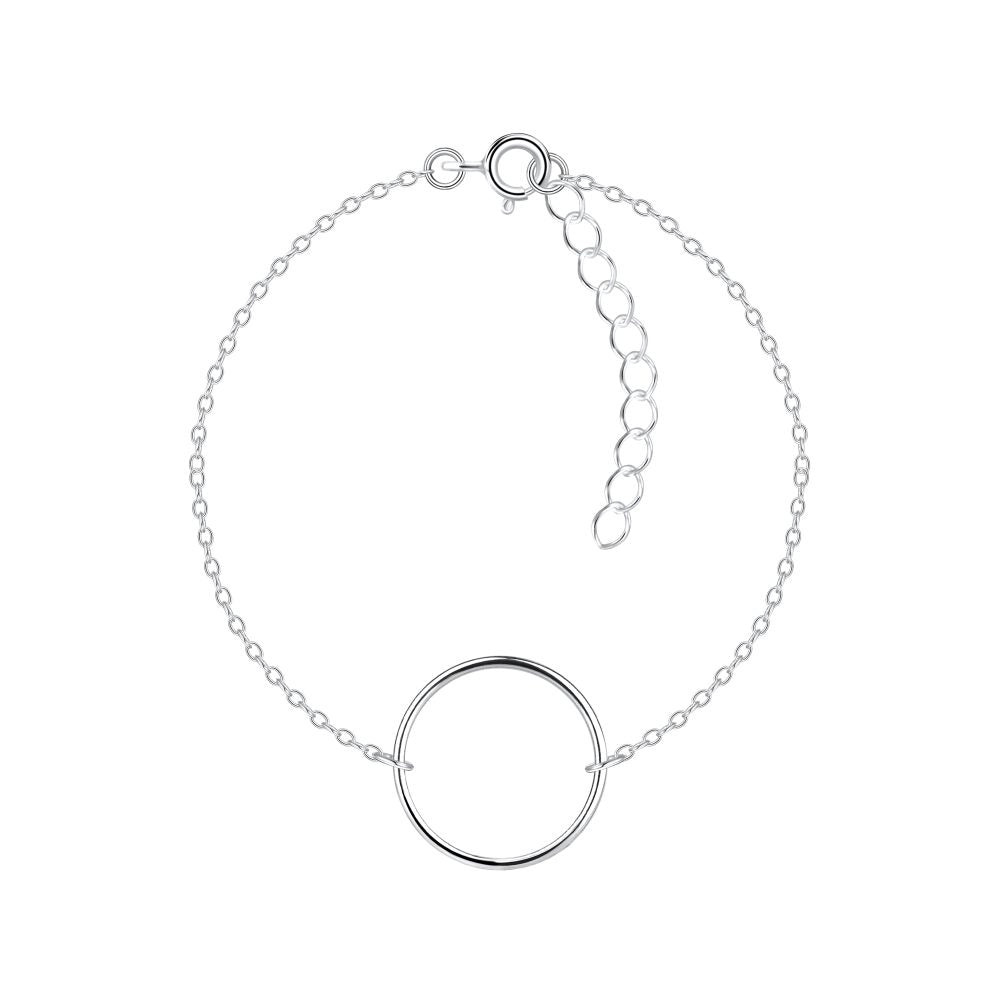 Silver Circle Bracelet — (7") - High Quality 925 Sterling Silver Jewelry