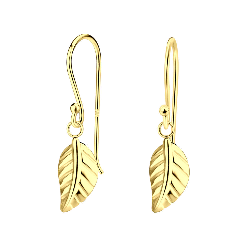 Silver Leaf Earrings - High Quality 925 Sterling Silver Jewelry