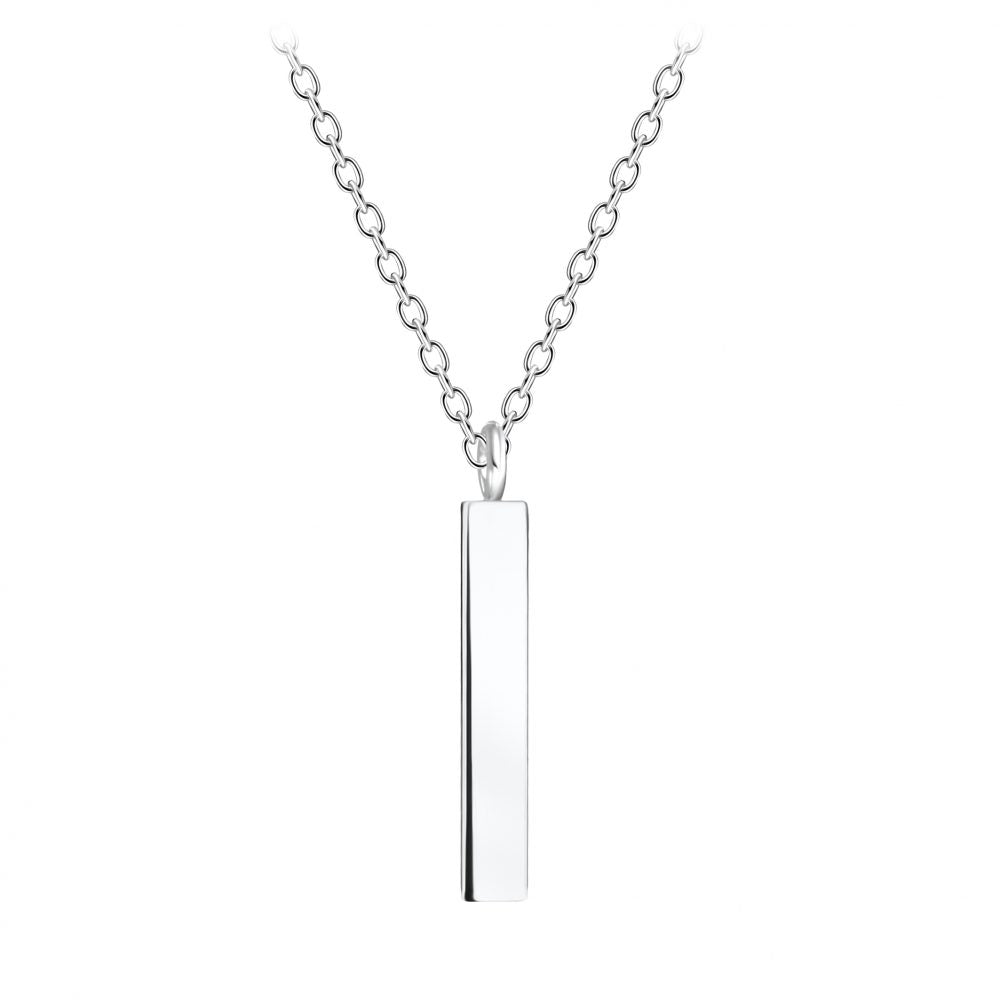 Silver Bar Necklace — Bar (18") - High Quality 925 Sterling Silver Jewelry