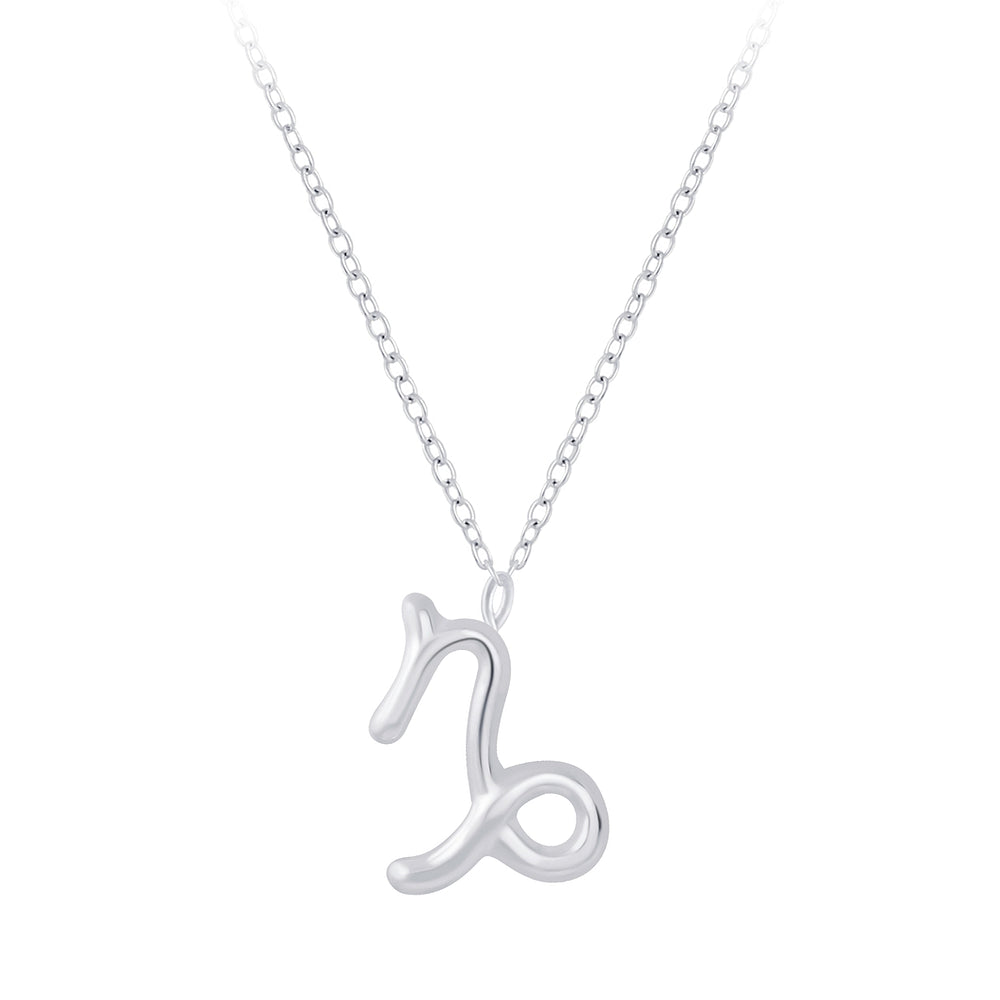 Capricorn Zodiac Sign Necklace (18") - High Quality 925 Sterling Silver Jewelry