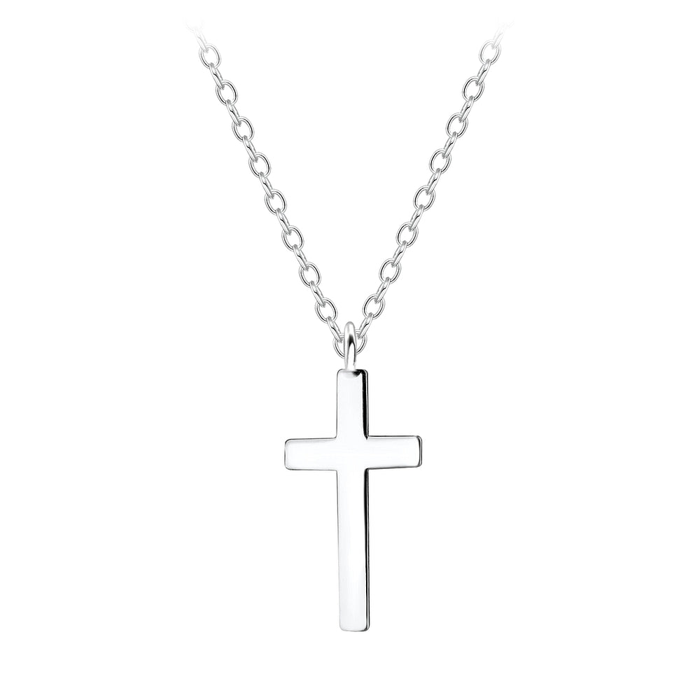 Cross Necklace (18") - High Quality 925 Sterling Silver Jewelry