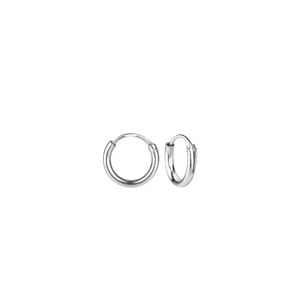 Silver Hoop Earrings (0.31") - High Quality 925 Sterling Silver Jewelry