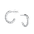 Silver Twisted Half Hoop Studs - High Quality 925 Sterling Silver Jewelry