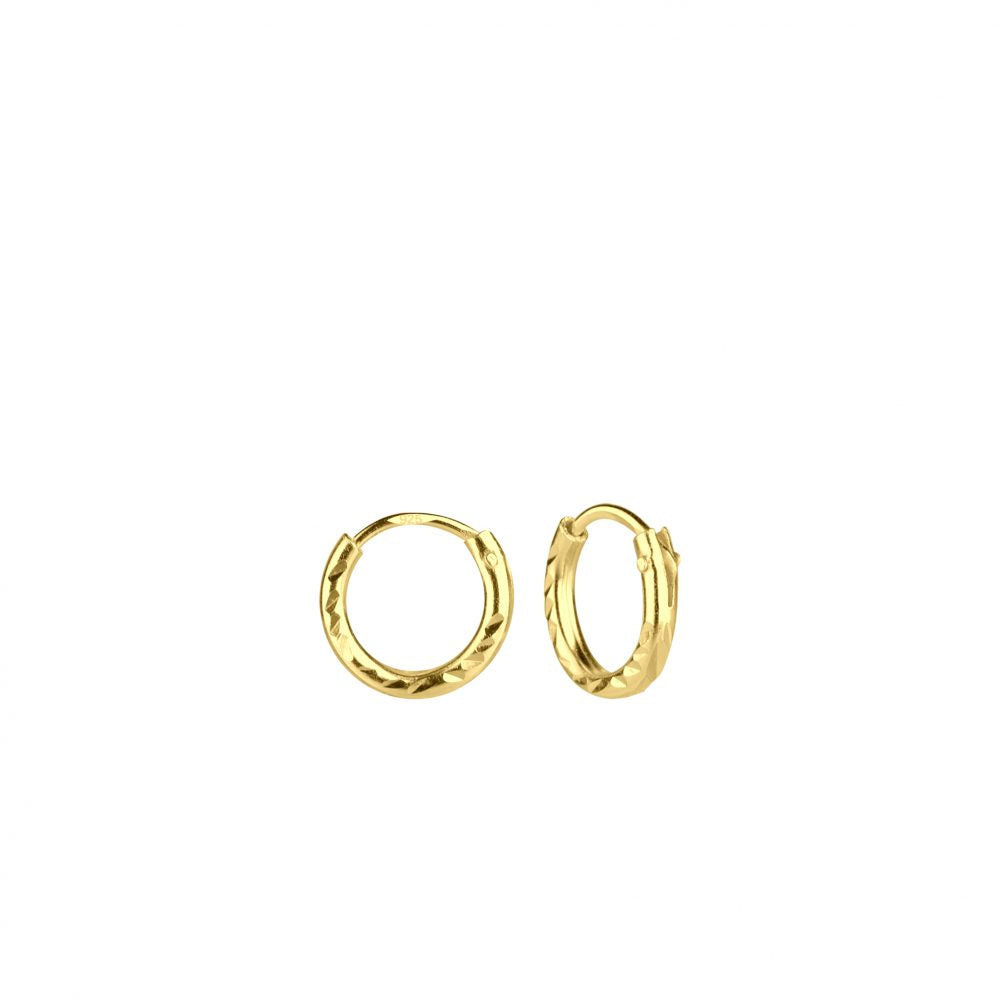 Hoop Earrings Sterling Silver () Diamond Cut (0.31") - High Quality 925 Sterling Silver Jewelry