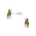 Silver Parrot Studs - High Quality 925 Sterling Silver Jewelry