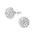 Silver Round Studs — Lustrous Crystal - High Quality 925 Sterling Silver Jewelry