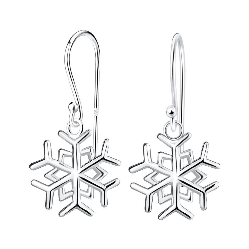 Silver Snowflake Earrings - High Quality 925 Sterling Silver Jewelry