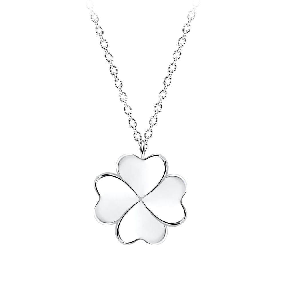 Silver Clover Necklace (18") - High Quality 925 Sterling Silver Jewelry