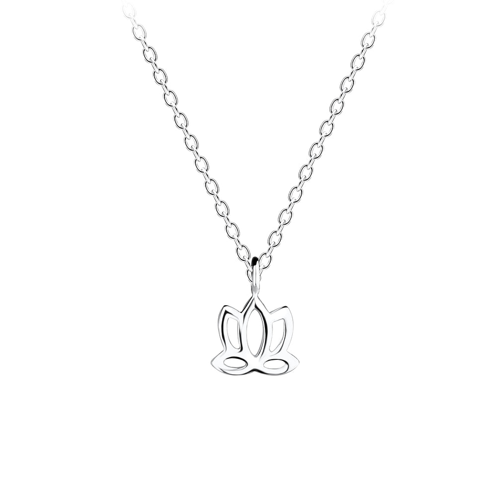 Lotus Flower Necklace (18") - High Quality 925 Sterling Silver Jewelry