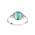 Silver Turquoise Shell Ring (Size 8) - High Quality 925 Sterling Silver Jewelry