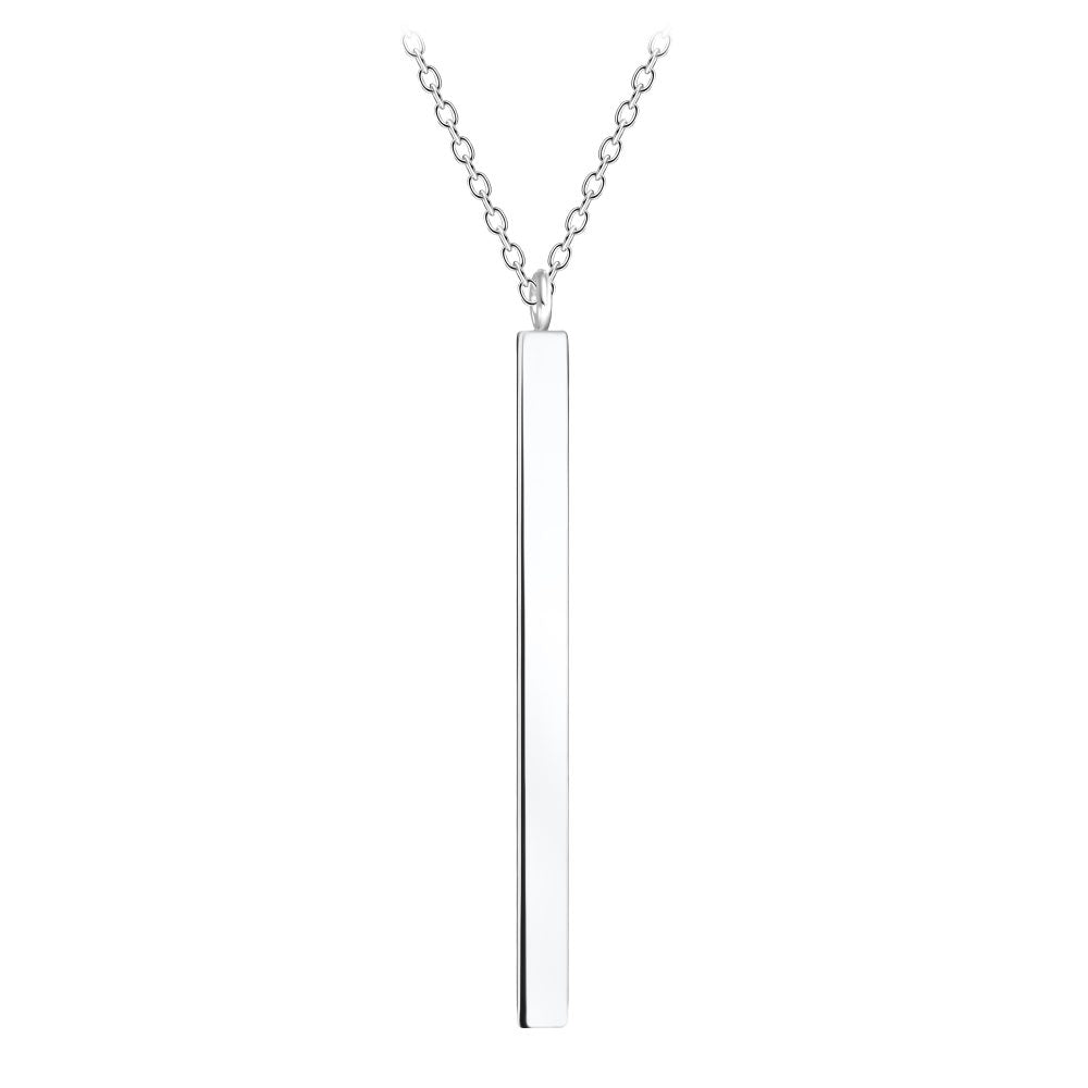 Silver Bar Necklace — Bar (18") - High Quality 925 Sterling Silver Jewelry