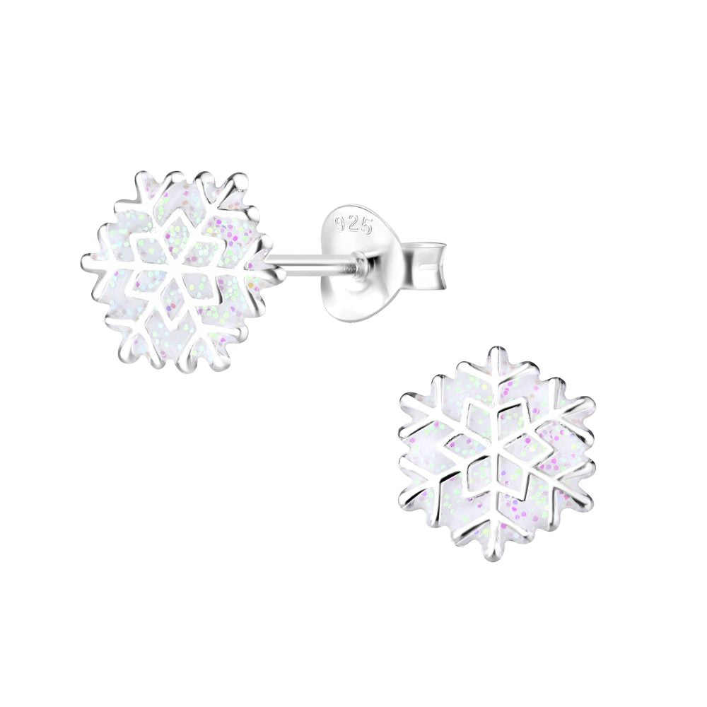 Silver Snowflake Studs - High Quality 925 Sterling Silver Jewelry