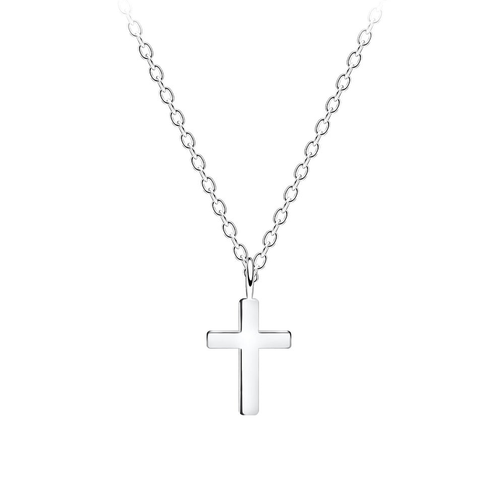 Cross Necklace (18") - High Quality 925 Sterling Silver Jewelry
