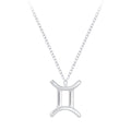 Gemini Zodiac Sign Necklace (18") - High Quality 925 Sterling Silver Jewelry