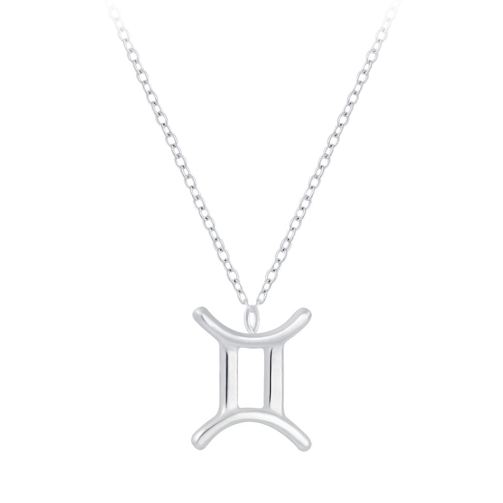 Gemini Zodiac Sign Necklace (18") - High Quality 925 Sterling Silver Jewelry
