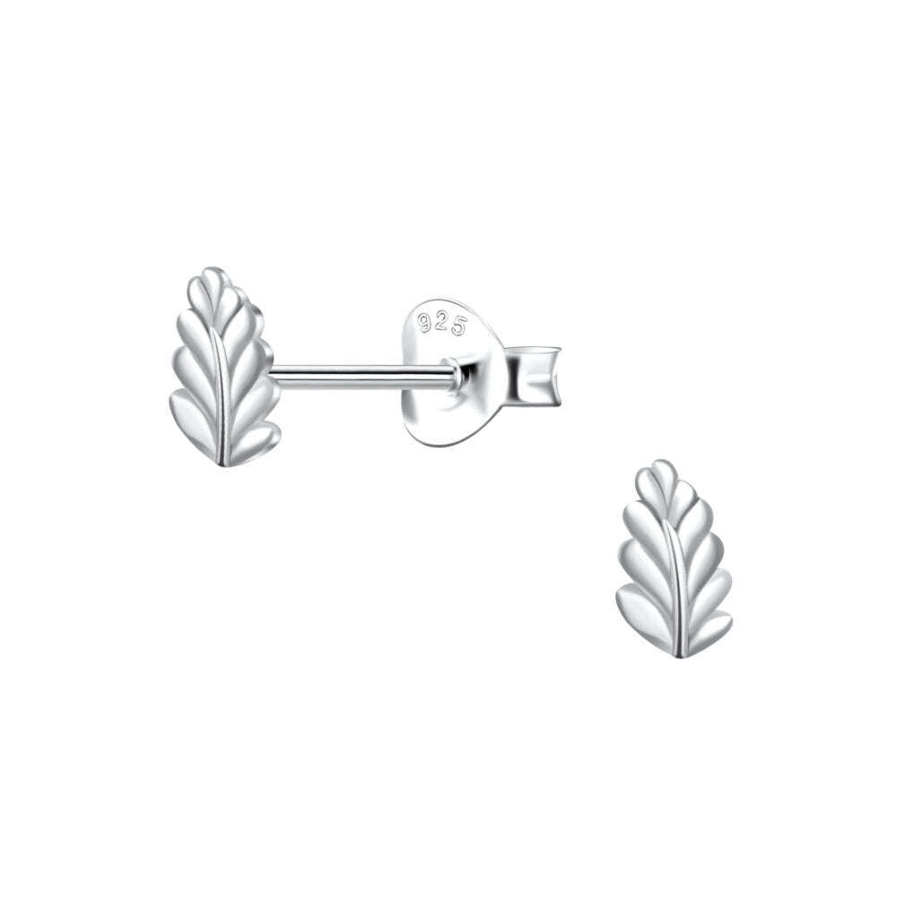 Silver Leaf Studs - High Quality 925 Sterling Silver Jewelry