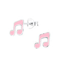 Silver Musical Note Studs - High Quality 925 Sterling Silver Jewelry