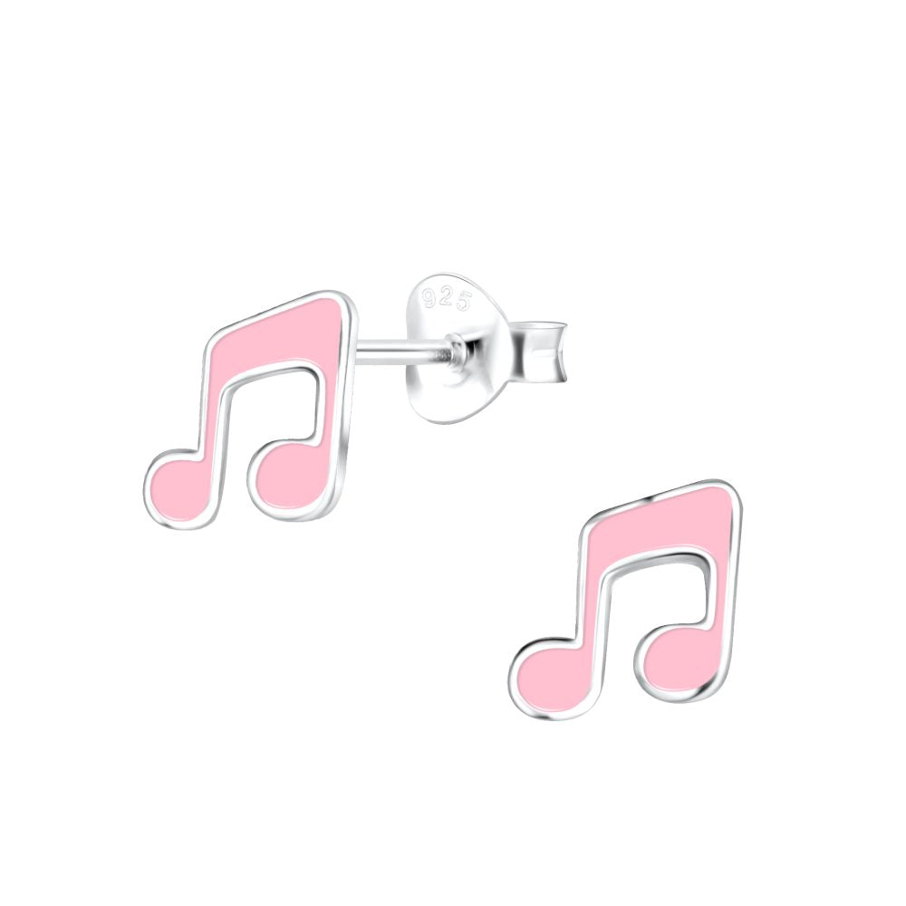 Silver Musical Note Studs - High Quality 925 Sterling Silver Jewelry